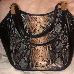Brahmin shoulder bag. Snakeskin with black croc